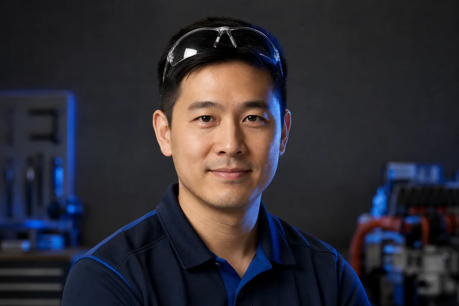 David Chen — Electrical and Hybrid Systems Specialist portrait, 400x400 webp